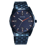 Sonata Blue Dial Metal Strap Men's Watch- 7149QM01