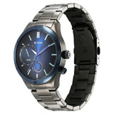Titan Blue Dial Stainless Steel Watch For Men - 10009KM01