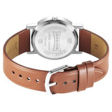 Sonata Green Dial Brown Leather Strap Men's Watch -7987SL04