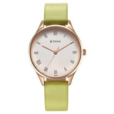 Titan Green Leather Strap Ladies Watch -2649WL03
