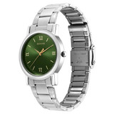 Sonata Classic Quartz Analog Green Dial Stainless Steel Watch For Men -7987SM10
