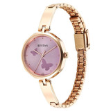 Titan Karishma Quartz Analog Pink Dial Stainless Steel Women's Watch -2702WM02 Titan Karishma Quartz Analog Pink Dial Stainless Steel Women's Watch -2702WM02
