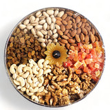 Decor Of Flowers With Dry Nuts & Sunflower Candle