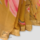 Pure Chiffon Saree With Flower Printed