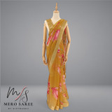 Pure Chiffon Saree With Flower Printed