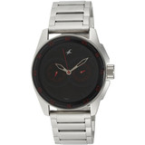 Fastrack Stainless Steel Case Black Dial Analog Watch for Men (3089SM06)