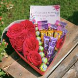 Floral and chocolates with Sweet Message Card Gift Box