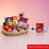 Elegant Mother's Day Snack Selection Basket (MUG FREE)
