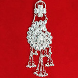 Silver-Plated Beautiful Mayur Design Saree Keyring Challa