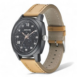 Sonata Quartz Analog Black Dial Leather Strap Watch for Men - 77086PL01