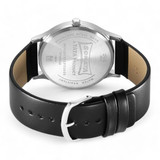 Sonata Aspire Quartz Analog Black Dial Leather Strap Watch for Men - 77105SL14