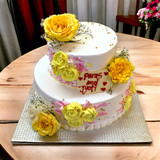 Crave Bakery's Yellow Rose Studded Double Tier Cake- 3lbs Crave Bakery's Yellow Rose Studded Double Tier Cake- 3lbs