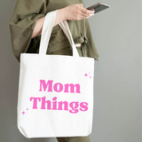 Mom Things Design Printed On Tote Bag (Medium)