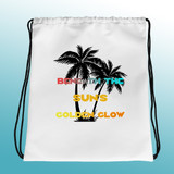 Drawstring Bag: "Beneath The Sun's Golden Glow" Design Printed