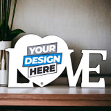 Personalized Fiberboard Love-Shaped Photo Frame