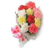 Fresh Dozen Mix Carnation Bouquet and Assorted Mithai from Angain (1KG) - Send gifts to Nepal