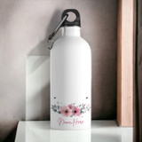 Personalized Water Bottle with Floral Design and Your Name