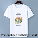 Custom Birthday T-Shirt with Name & Photo Option