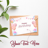 Sweet Birthday Greeting Card With Message Print