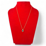 Heart-Shaped Green Stone Necklace with Golden Chain