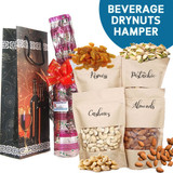 Dry Nuts and Sweet Red Wine in Beautiful Wine Bag