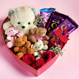 Teddy, Chocolate, and Rose Combo