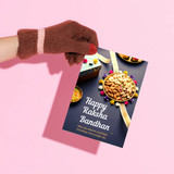 Elegant Rakhi Greeting Card with "Happy Raksha Bandhan" Print