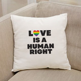 Pride Cushion with Love Is A Human Right Print