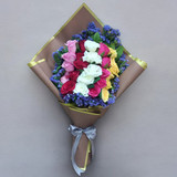 Colorful Blossoms Mixed Roses and Statice Bouquet