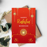 "Happy Raksha Bandhan" Greeting Card with Rakhi Themed