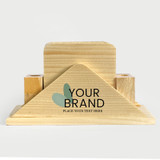 Personalize Wooden Tea Coaster Set of 4 with Pen Holder