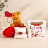 Chocolates With Rakhi & Teddy Gift Hamper