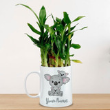 2-Layer Bamboo Plant in Custom Name Printed Mug