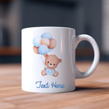Cute Teddy Design Mug with Your Message Printed
