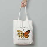 "I Will Fly Away" butterfly Design Medium Tote Bag
