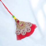 Red Color Lumba Bhabhi Rakhi with Stone