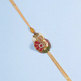Stunning Golden Floral Rakhi for Dear Brother
