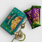 Bhaiya and Bhabhi Rakhi  with Mithai Gift Set