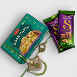 Bhaiya and Bhabhi Rakhi with Mithai Gift Set