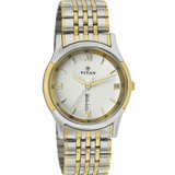 Titan Brass Case White Dial Analog Watch for Men (1636BM01)