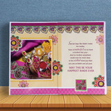Elegant Stone Work Rakhi with Beautiful Greeting Card (RT-1115)