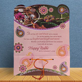 Multicolor Bead Work Rakhi with Elegant Greeting Card