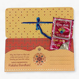 Beautiful Crafted Rakhi with Greeting Card