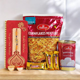 Rakhi Whishes Gift with Mithai and Snack