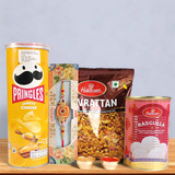 Rakhi with Snacks and Mithai Gift for Brother
