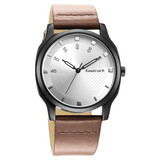 Fastrack Stunners Quartz Analog Silver Dial Leather Strap Watch for Guys - 3255NL02