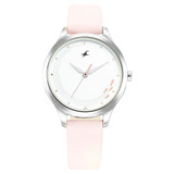 Fastrack Stunners Quartz Analog White Dial Leather Strap Watch for Girls - 6248SL01