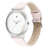 Fastrack Stunners Quartz Analog White Dial Leather Strap Watch for Girls - 6248SL01