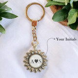 Couple Custom First Names Initials Printed Keychain