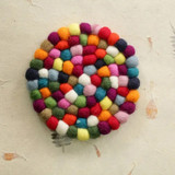 Handmade Round Wool Felt Coaster (Design May Vary) - 1 Piece Only